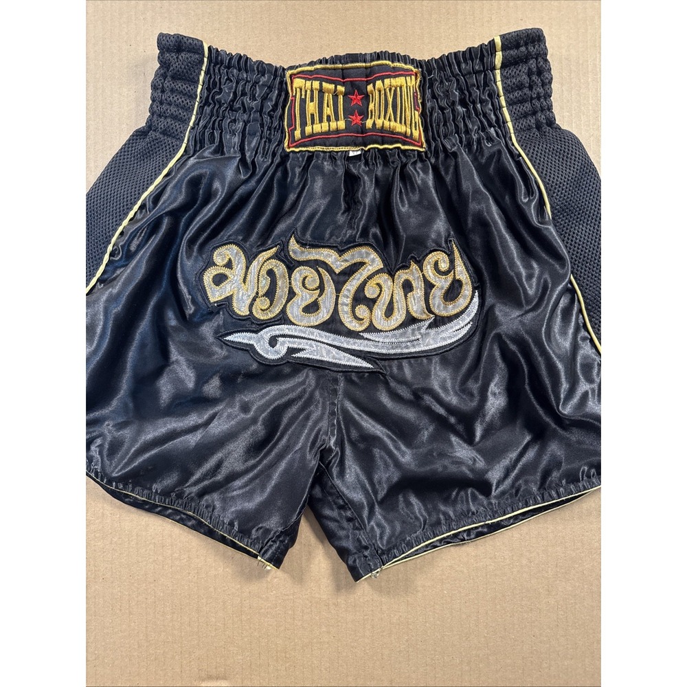 Thai Boxing Shorts Mens XL Muay Thai Kickboxing Satin Fight Training Trunks